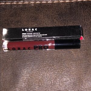 Lorac Pro liquid lipstick color is black cherry